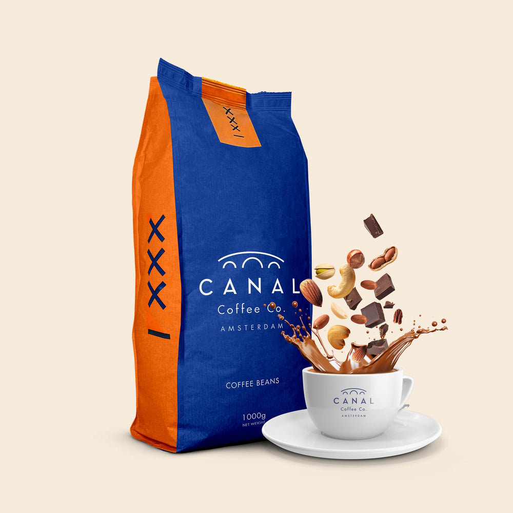 Canal Coffee van GerritsKoffie – biologische, klimaatneutrale koffie met pure chocoladesmaak. Krachtige blend voor espresso en cafékwaliteit thuis.